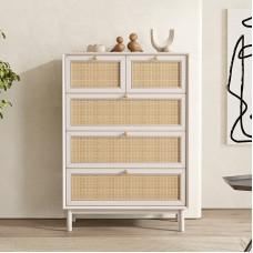 American Wicker Basket Cabinet Cream Wind Entrance Hallway Bedroom Large Capacity Storage Cabinet Small Apartment Organizer