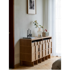 Nordic Walnut Black Storage Cabinet