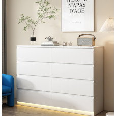 Creamy Modern Minimalist Cabinet Drawers Storage
