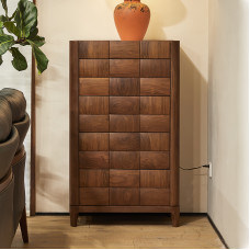 Italian Minimalist Walnut Chest of Drawers For Living Room Bedroom TV Cabinet