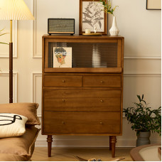 Wood Five Drawer Cabinet by TV Stand Wood Five Drawer Cabinet by TV Stand