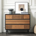 Nordic Retro Color Oak Sideboard Black Designer Oak Tea Cup Cabinet