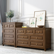American Solid Wood Cabinet Bedroom Living Room Retro Simple Modern 467 Drawer Storage Cabinet Five Drawers