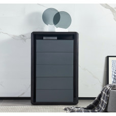 Italian Minimalism Five Drawer Bedroom Wardrobe Black Oak Solid Wood Drawer Storage Cabinet Luxe Designers Furniture