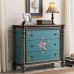 European Solid Wood Living Room Storage Cabinet Color Paint Luxury American Foyer Bedside Chest Three Drawers
