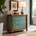 European Solid Wood Living Room Storage Cabinet Color Paint Luxury American Foyer Bedside Chest Three Drawers