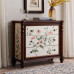 European Solid Wood Living Room Storage Cabinet Color Paint Luxury American Foyer Bedside Chest Three Drawers