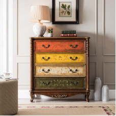 American Solid Wood Chest with Colorful Painting for Living Room Entranceway MultiFunctional Storage Cabinet Large Capacity Wall Mounted Cabinet American Solid Wood Chest with Colorful Painting for Living Room Entranceway MultiFunctional Storage Cabinet Large Capacity Wall Mounted Cabinet