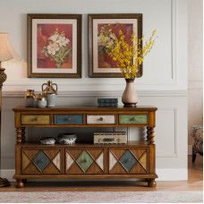 American Solid Wood Chest of Drawers Console Hallway Bedroom Drawers TV Cabinet American Color Painting Chest of Drawers American Solid Wood Chest of Drawers Console Hallway Bedroom Drawers TV Cabinet American Color Painting Chest of Drawers