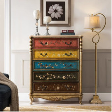 American Solid Wood Painted Multifunction Storage Cabinets Bedroom Five Drawers Living Room Large Three Drawers American Solid Wood Painted Multifunction Storage Cabinets Bedroom Five Drawers Living Room Large Three Drawers