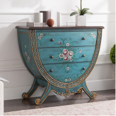 European Style Entrance Cabinet Drawers Wooden Painted Storage Cabinet Retro Furniture European Style Entrance Cabinet Drawers Wooden Painted Storage Cabinet Retro Furniture