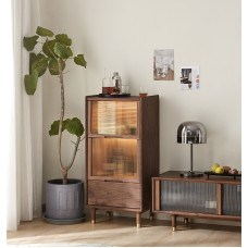 Nordic Walnut Solid Wood Cabinet Storage TV Cabinet Side Cabinet Nordic Walnut Solid Wood Cabinet Storage TV Cabinet Side Cabinet