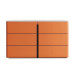 Luxury Saddle Leather Panel SixDrawer Hallway Minimalist Drawer Cabinet