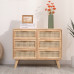 Scandinavian Solid Wood Six Drawer Wicker Weave Modern Bedroom Dresser Five Drawer Living Room Wooden Storage Cabinet Scandinavian Solid Wood Six Drawer Wicker Weave Modern Bedroom Dresser Five Drawer Living Room Wooden Storage Cabinet