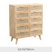 Scandinavian Solid Wood Six Drawer Wicker Weave Modern Bedroom Dresser Five Drawer Living Room Wooden Storage Cabinet Scandinavian Solid Wood Six Drawer Wicker Weave Modern Bedroom Dresser Five Drawer Living Room Wooden Storage Cabinet