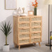 Scandinavian Solid Wood Six Drawer Wicker Weave Modern Bedroom Dresser Five Drawer Living Room Wooden Storage Cabinet Scandinavian Solid Wood Six Drawer Wicker Weave Modern Bedroom Dresser Five Drawer Living Room Wooden Storage Cabinet
