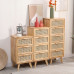 Scandinavian Solid Wood Six Drawer Wicker Weave Modern Bedroom Dresser Five Drawer Living Room Wooden Storage Cabinet Scandinavian Solid Wood Six Drawer Wicker Weave Modern Bedroom Dresser Five Drawer Living Room Wooden Storage Cabinet