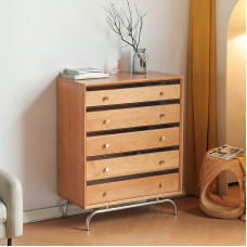 Nordic Cherry Wood Five Drawer Cabinet Nordic Cherry Wood Five Drawer Cabinet