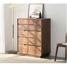 North American Walnut Wood 5Drawer Cabinet Modern Pure Solid Wood Chest of Drawers