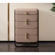 Italian Minimalist Five Drawer Wardrobe Designer Home Luxury Superfine Leather Storage Cabinet Bedroom