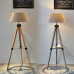 Creative Solid Wood Remote Control Led Tripod Floor Lamp