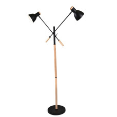 Iron And Wood Double Head Floor Lamp Iron And Wood Double Head Floor Lamp