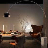 Arco Marble Fishing Floor Lamp With Rectangular White Marble Base Extra Large Size
