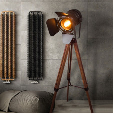 American Retro Wood LED Remote Control Creative Simple Bedroom Living Room Industrial Floor Lamp