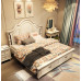 White Solid Wood Double Bed Master Bedroom Korean Style Wedding Bed High Box Modern Minimalist Princess Bed White Solid Wood Double Bed Master Bedroom Korean Style Wedding Bed High Box Modern Minimalist Princess Bed