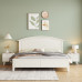 Double Storaged Modern Minimalist Wood Bed for Girl Princess Luxury Creamy Style