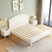 Double Storaged Modern Minimalist Wood Bed for Girl Princess Luxury Creamy Style