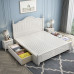 American Light Luxury Solid Bed Modern Simple Single Double Bed White Princess Bed Cream Wind Childrens Bed