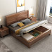 Modern Minimalist Walnut Wood Bed Double Storage High Box Bed Modern Minimalist Walnut Wood Bed Double Storage High Box Bed