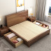 Modern Minimalist Walnut Wood Bed Double Storage High Box Bed Modern Minimalist Walnut Wood Bed Double Storage High Box Bed