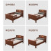Solid Wood Elderly Bed with Handrail