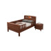 Solid Wood Elderly Bed with Handrail