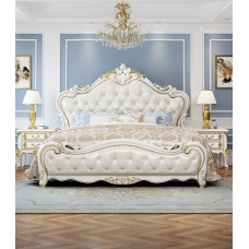 White Solid Wood Double Bed Modern Simple Master Bedroom Extra Wide 2m Bed White Solid Wood Double Bed Modern Simple Master Bedroom Extra Wide 2m Bed