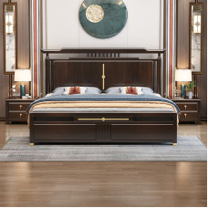 Modern Double Wooden Bed Bedroom Bed Storage Luxury Simple Style Modern Double Wooden Bed Bedroom Bed Storage Luxury Simple Style