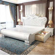 Modern Double Bed White Princess Bed 2m Wide Modern Double Bed White Princess Bed 2m Wide