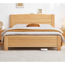 Solid Wood Bed Double Bed Minimalist Modern Veneer Furniture Nordic Small Space Solid Wood Bed Double Bed Minimalist Modern Veneer Furniture Nordic Small Space