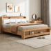 Nordic Solid Wood Double Bed Chinese Style Simple Economical 15cm High Storage Bed Nordic Solid Wood Double Bed Chinese Style Simple Economical 15cm High Storage Bed