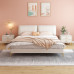 Modern Minimalist Bed Double Leather Bed Nordic Creamy Romantic Soft Bedding Wedding Bed Modern Minimalist Bed Double Leather Bed Nordic Creamy Romantic Soft Bedding Wedding Bed