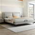 Genuine Leather Bed Wedding Bed Master Bedroom Double Bed Luxury Modern Minimalist High End Leather Bed Genuine Leather Bed Wedding Bed Master Bedroom Double Bed Luxury Modern Minimalist High End Leather Bed