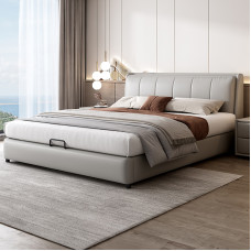 Modern Leather Bed Luxurious Minimalism Bedroom Master Bed Modern Leather Bed Luxurious Minimalism Bedroom Master Bed
