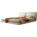 Luxury Modern Minimalist Leather Bedmaster Bed Suspended Steel Frame Solid Wood Leather Double Bed