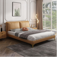 Luxury Modern Leather Upholstered Bed Double Bed Master Bedroom Solid Wood Furniture Luxury Modern Leather Upholstered Bed Double Bed Master Bedroom Solid Wood Furniture