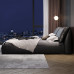 Modern Minimalistic Luxury Soft Back Black Wedding Bed Master Bedroom High End Atmosphere Genuine Leather Italian minimalism