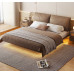 Floating Bed Italian Styled Minimalist Leather Bedroom Double Bed Modern Simplistic Wooden Wedding Bed