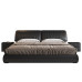 Modern Simple Wedding Bed Italian Style Minimal Top Layer Leather Master Bedroom Genuine Leather Double Bed
