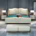 Modern Scandinavian Luxury Leather Bed Master Bedroom Leather Art Bed Double Bed Italian Wedding Bed
